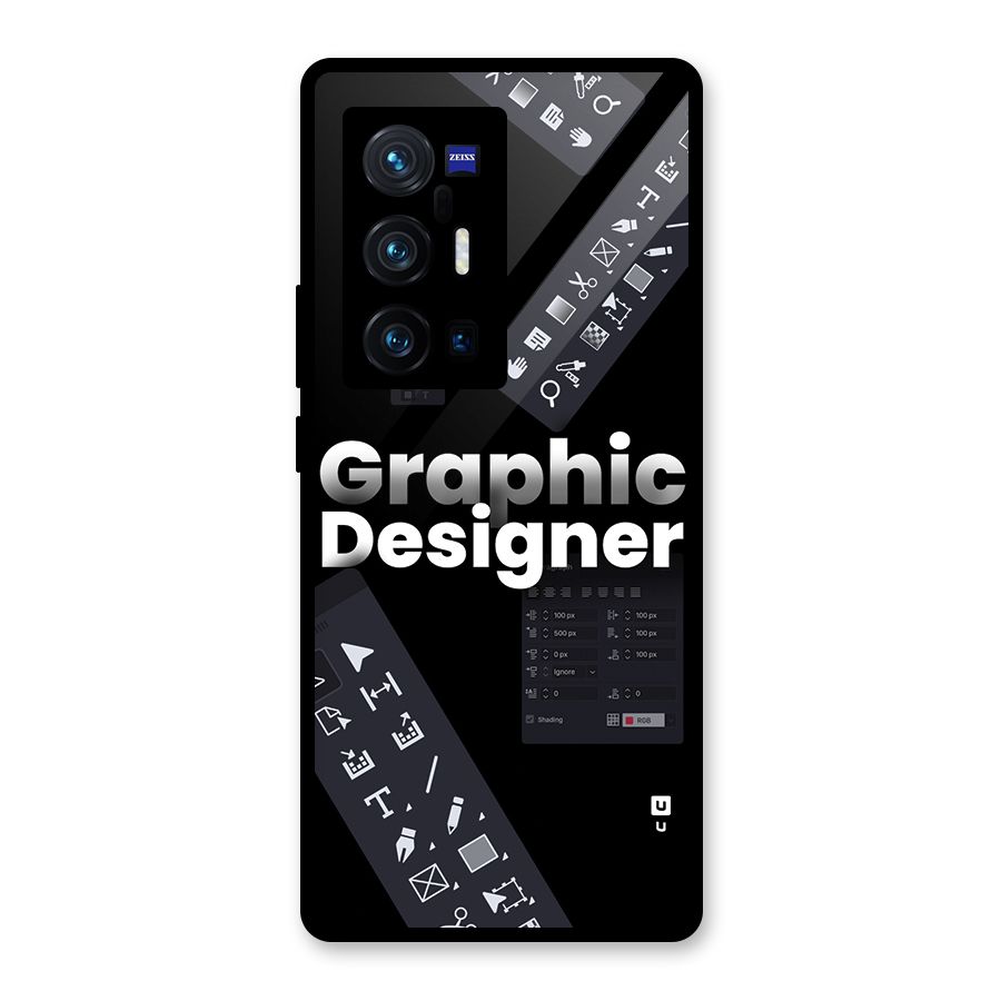 Graphic Designer Tools Glass Back Case for Vivo X70 Pro Plus