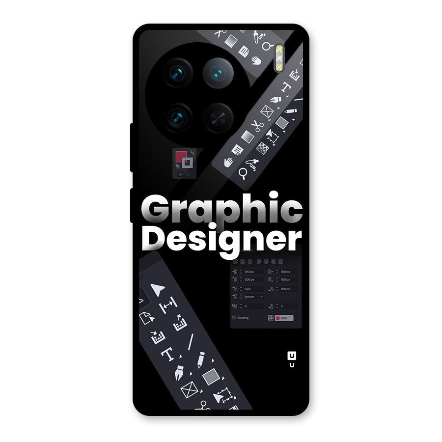 Graphic Designer Tools Glass Back Case for Vivo X90 Pro