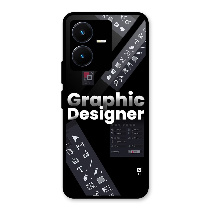 Graphic Designer Tools Glass Back Case for Vivo Y22s