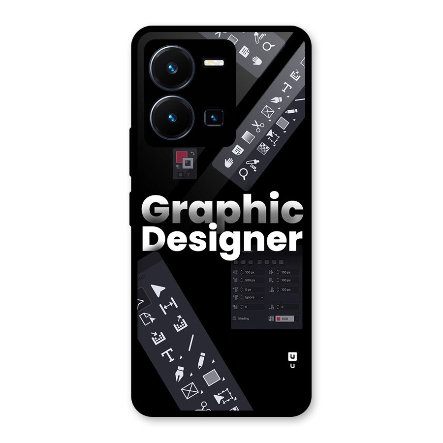 Graphic Designer Tools Glass Back Case for Vivo Y35