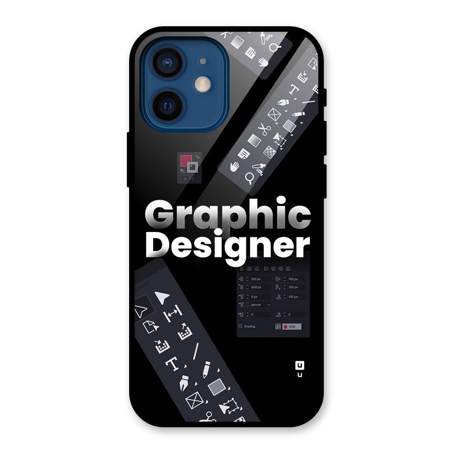 Graphic Designer Tools Glass Back Case for iPhone 12 Mini