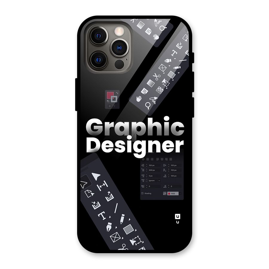 Graphic Designer Tools Glass Back Case for iPhone 12 Pro