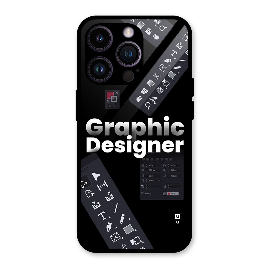Graphic Designer Tools Glass Back Case for iPhone 14 Pro