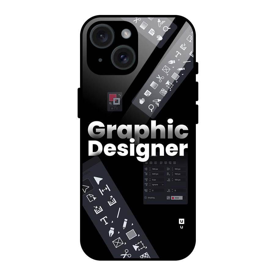 Graphic Designer Tools Glass Back Case for iPhone 15