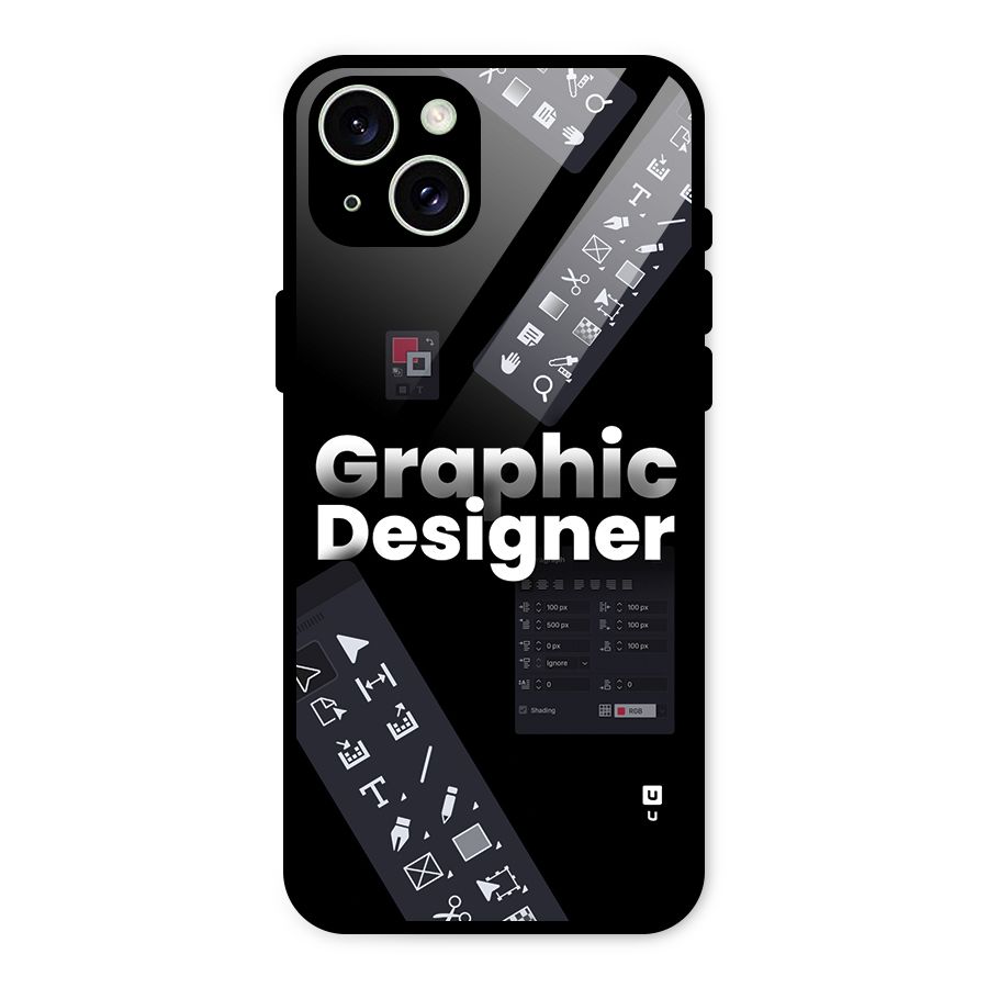 Graphic Designer Tools Glass Back Case for iPhone 15 Plus