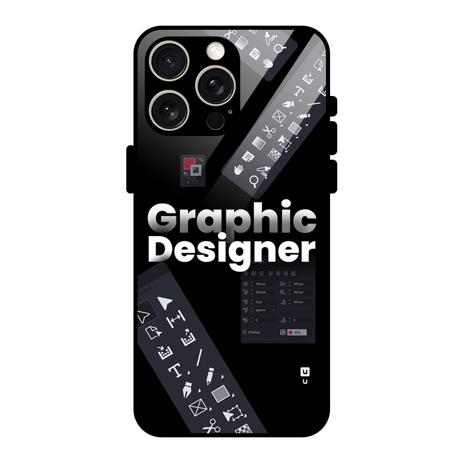 Graphic Designer Tools Glass Back Case for iPhone 15 Pro Max