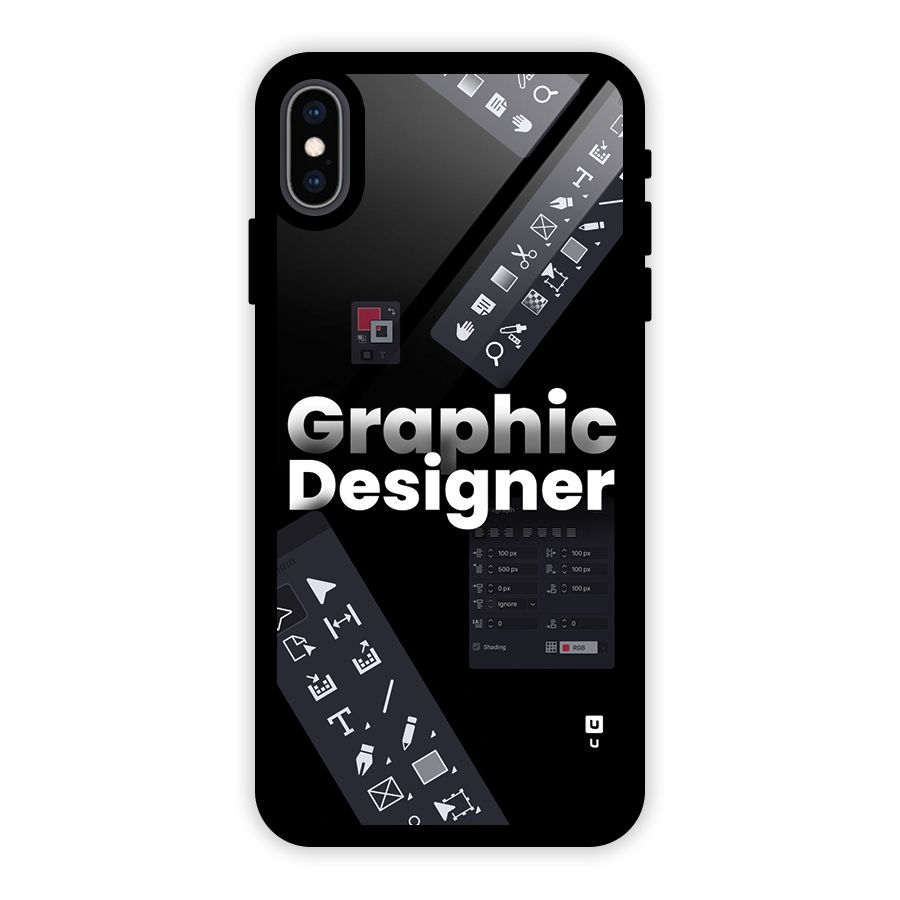 Graphic Designer Tools Glass Back Case for iPhone XS Max