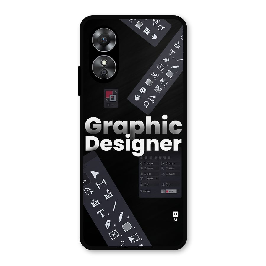 Graphic Designer Tools Metal Back Case for Oppo A17