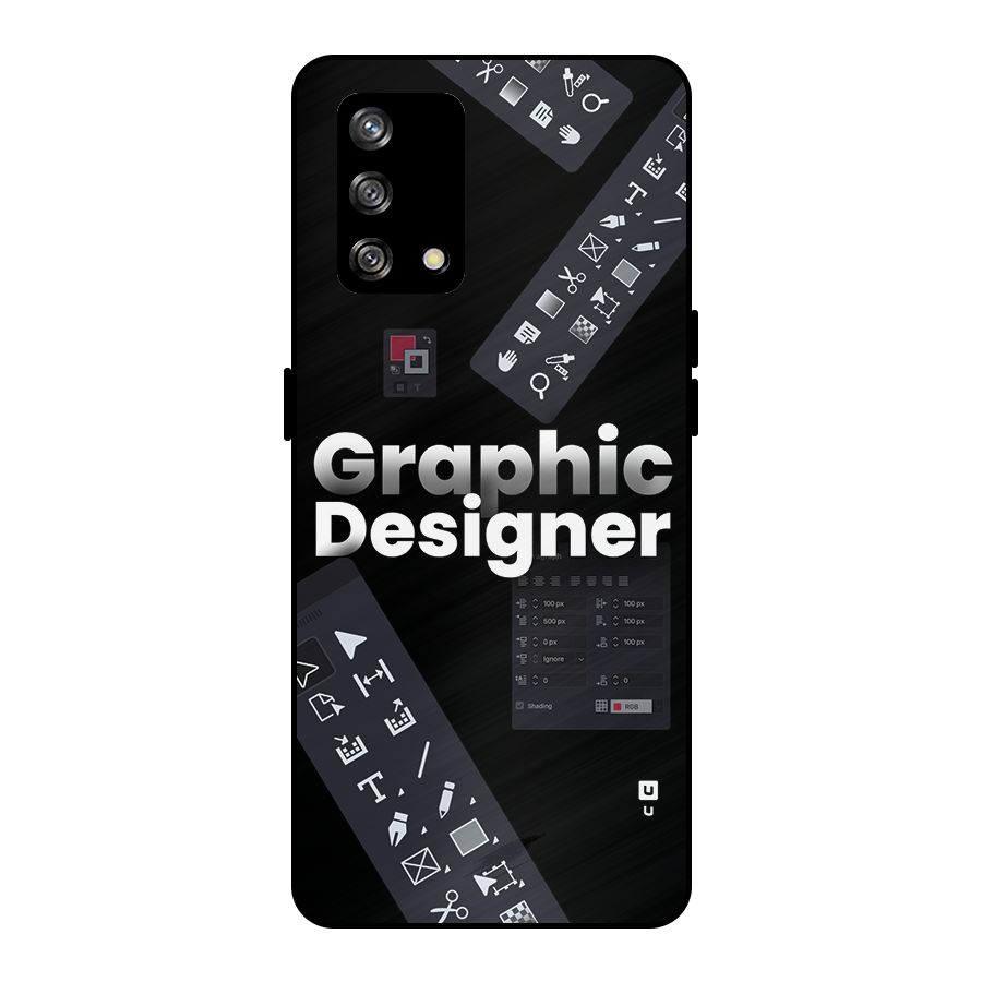 Graphic Designer Tools Metal Back Case for Oppo F19