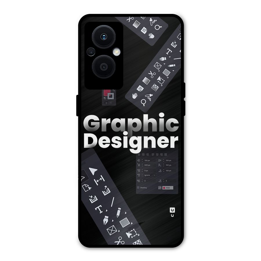 Graphic Designer Tools Metal Back Case for Oppo F21 Pro 5G