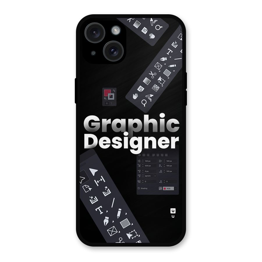 Graphic Designer Tools Metal Back Case for iPhone 15 Plus