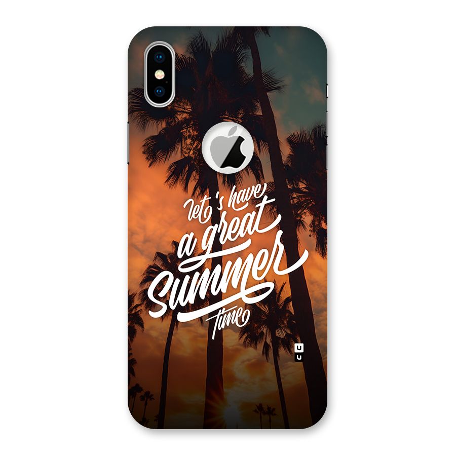 Great Summer Back Case for iPhone X Logo Cut