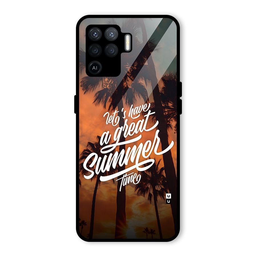 Great Summer Glass Back Case for Oppo F19 Pro