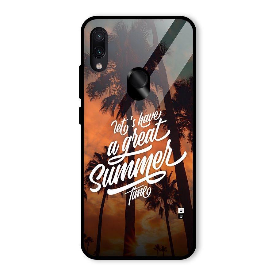Great Summer Glass Back Case for Redmi Note 7 Pro