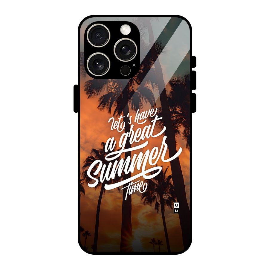 Great Summer Glass Back Case for iPhone 15 Pro Max