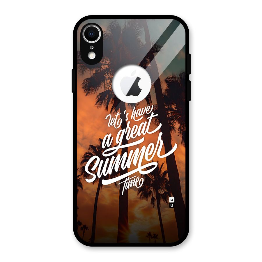 Great Summer Glass Back Case for iPhone XR Logo Cut