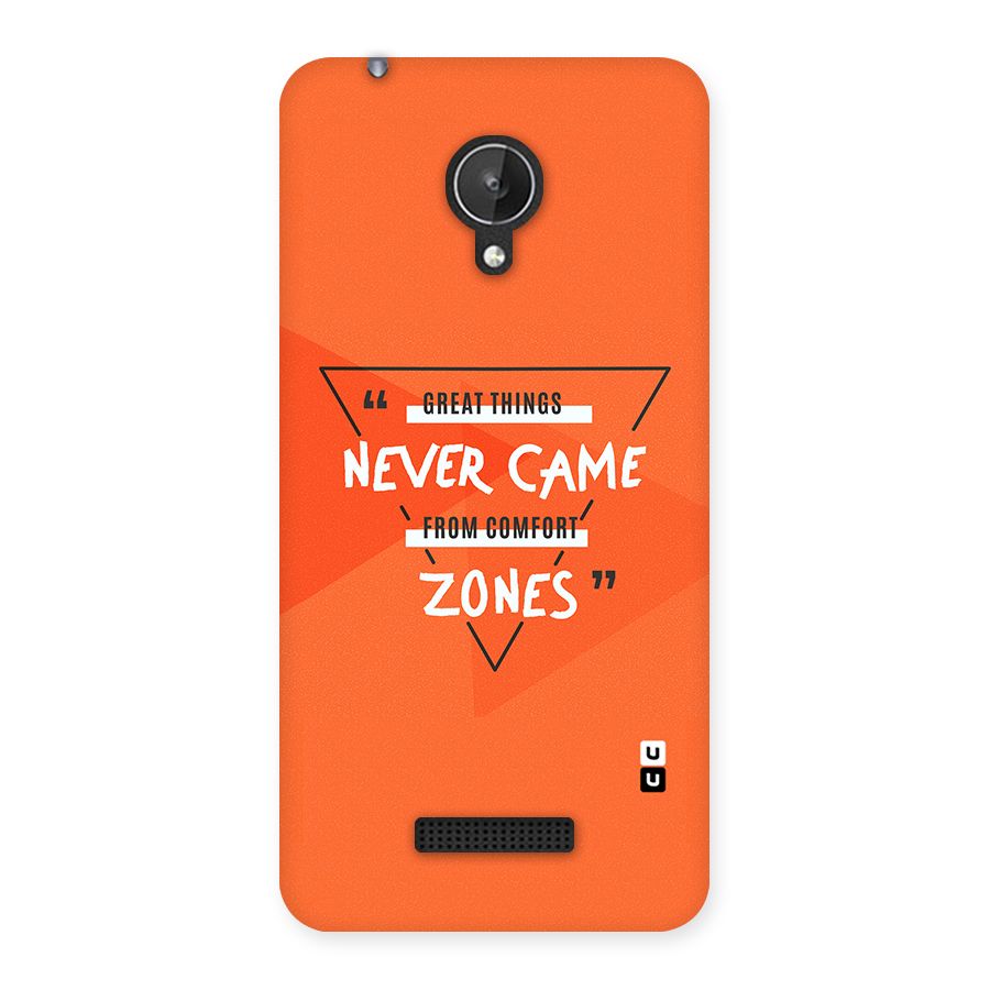 Great Things Comfort Zones Back Case for Micromax Canvas Spark Q380