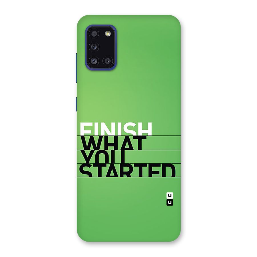 Green Finish Back Case for Galaxy A31
