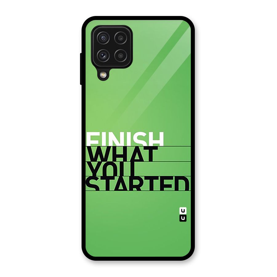 Green Finish Glass Back Case for Galaxy A22 4G