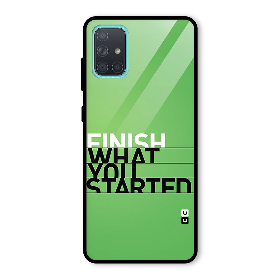 Green Finish Glass Back Case for Galaxy A71