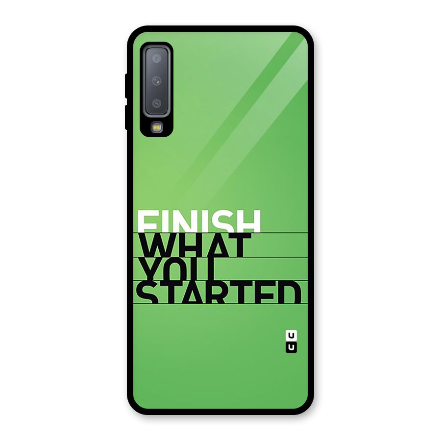 Green Finish Glass Back Case for Galaxy A7 (2018)