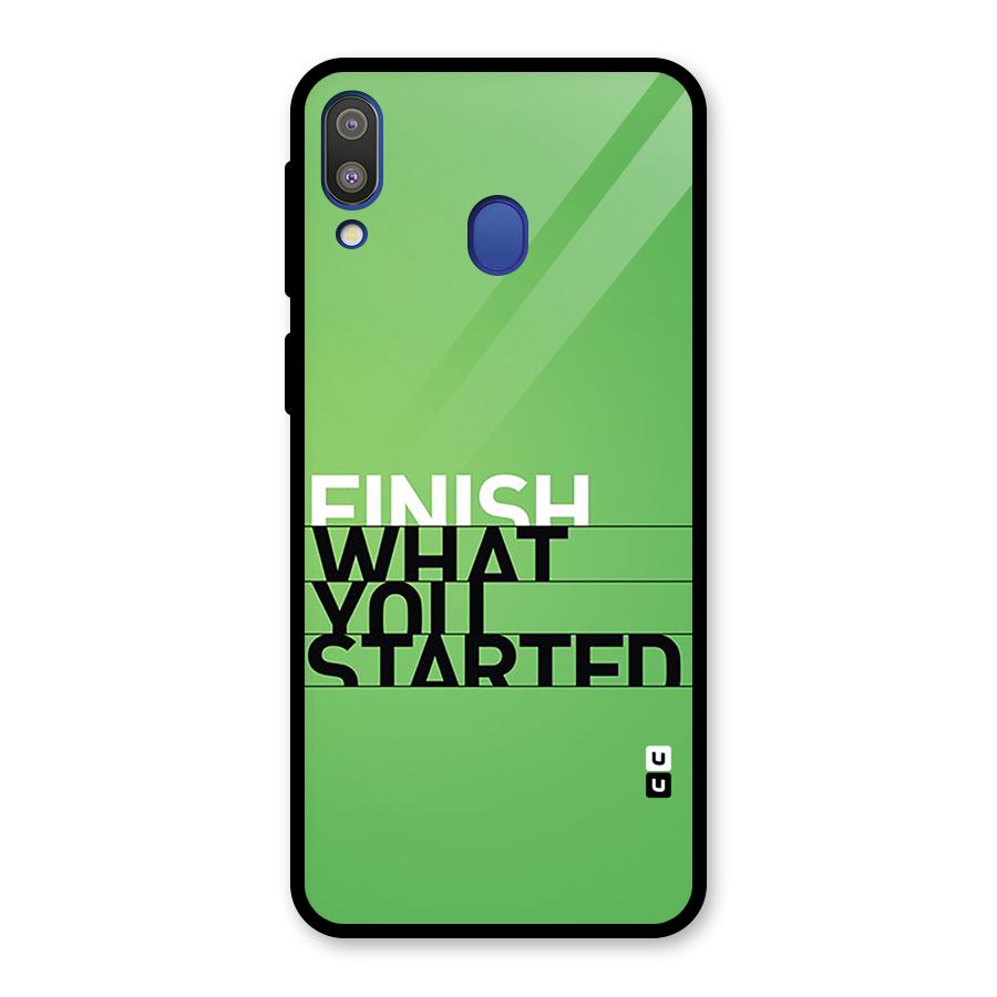 Green Finish Glass Back Case for Galaxy M20