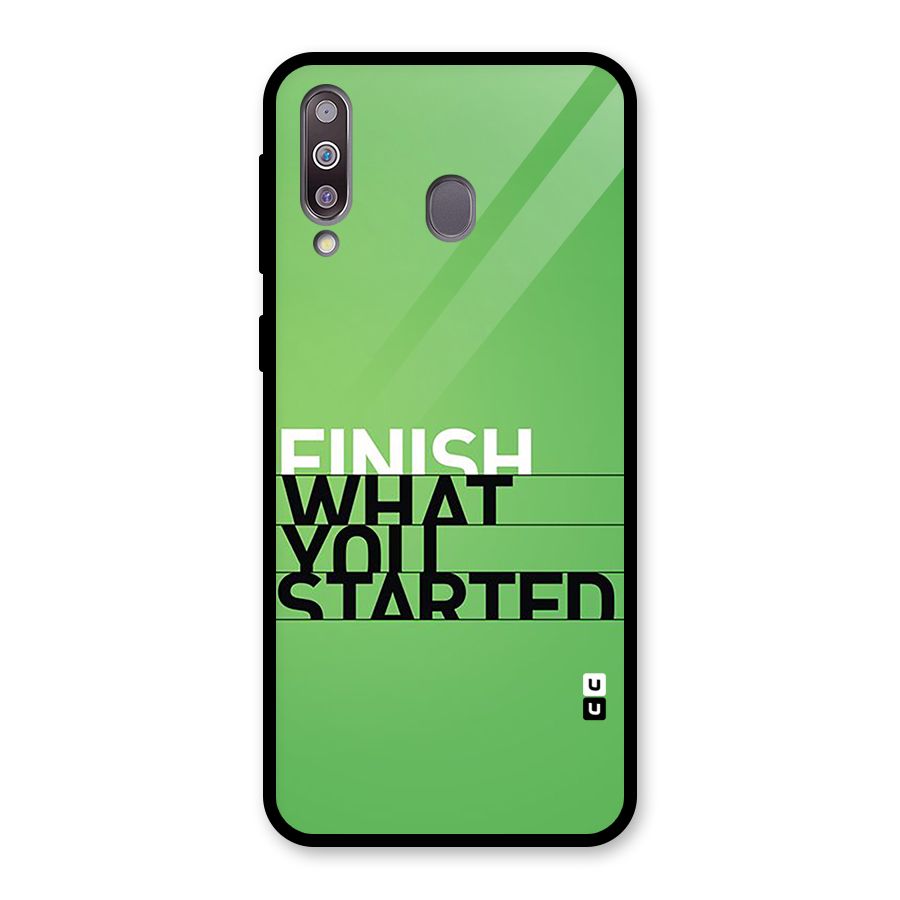 Green Finish Glass Back Case for Galaxy M30