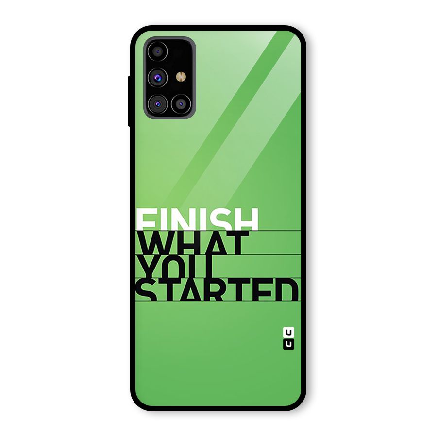 Green Finish Glass Back Case for Galaxy M31s