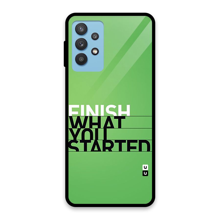 Green Finish Glass Back Case for Galaxy M32 5G