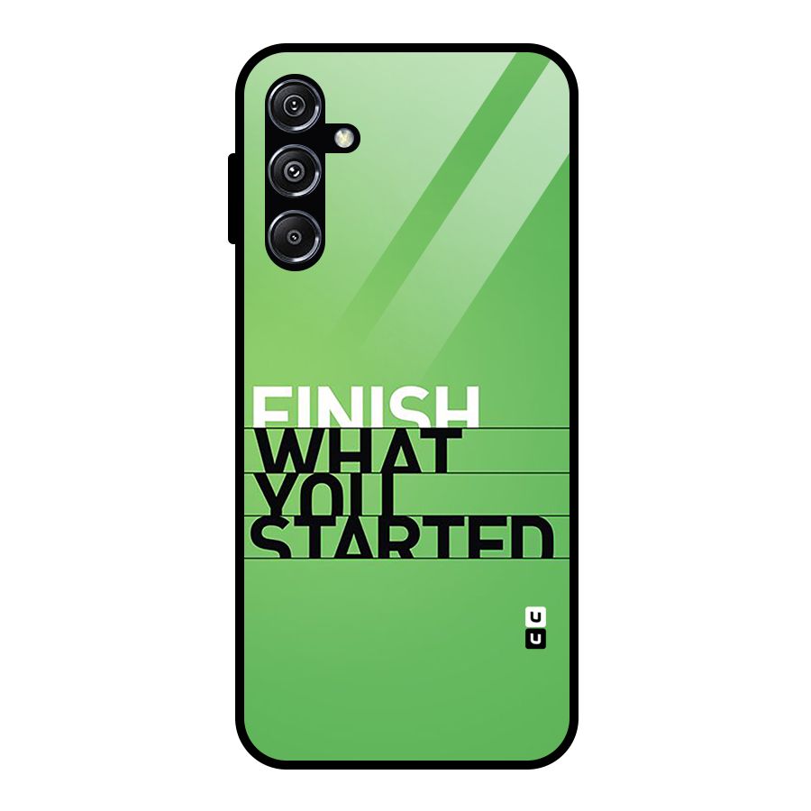 Green Finish Glass Back Case for Galaxy M34 5G
