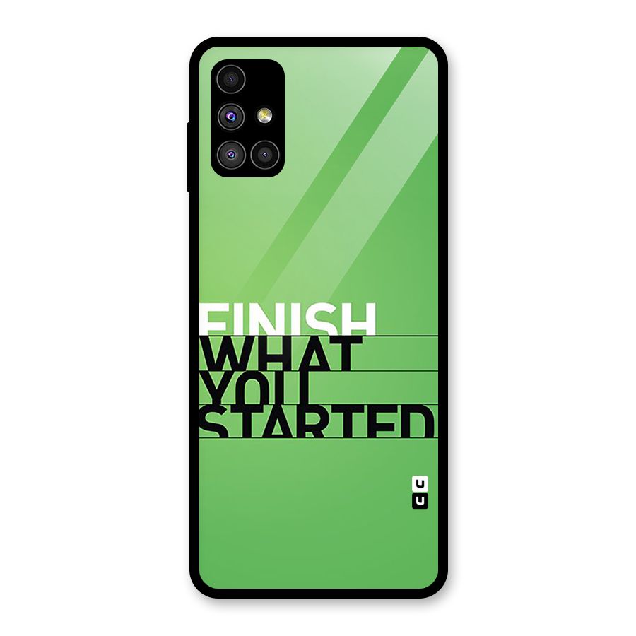 Green Finish Glass Back Case for Galaxy M51