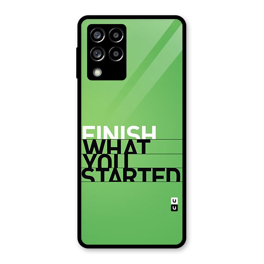 Green Finish Glass Back Case for Galaxy M53 5G