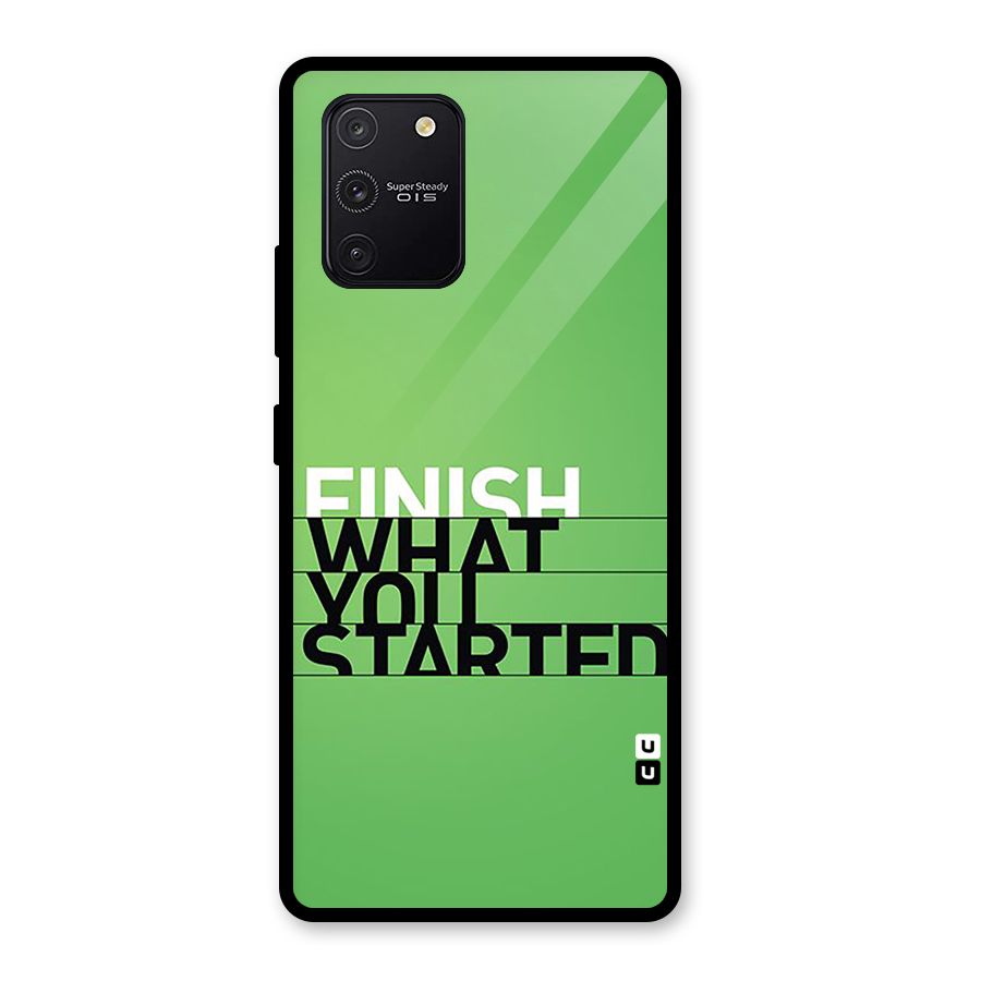 Green Finish Glass Back Case for Galaxy S10 Lite