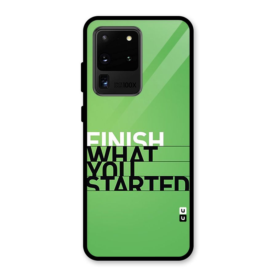 Green Finish Glass Back Case for Galaxy S20 Ultra