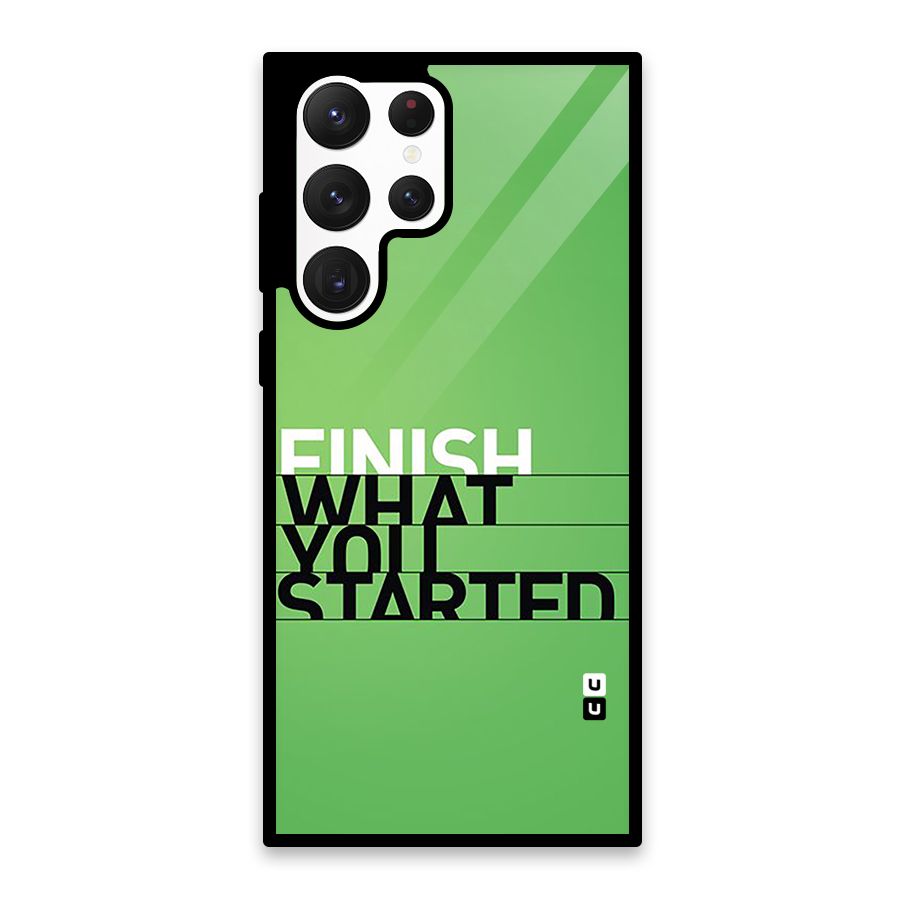 Green Finish Glass Back Case for Galaxy S22 Ultra 5G