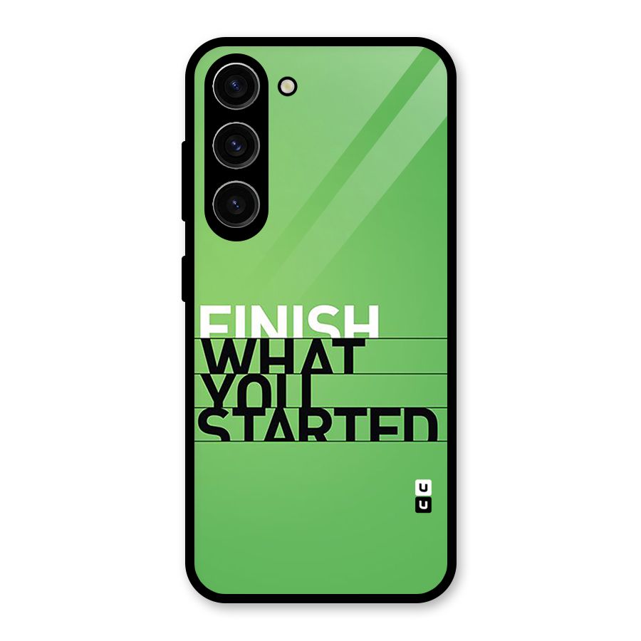 Green Finish Glass Back Case for Galaxy S23