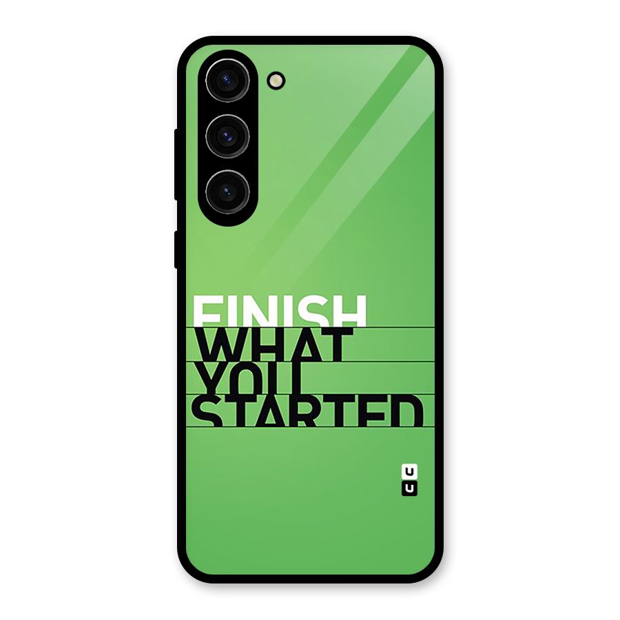 Green Finish Glass Back Case for Galaxy S23 Plus