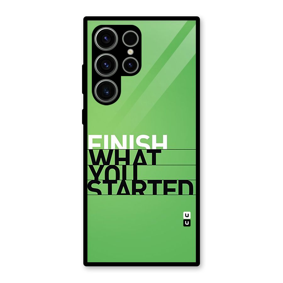 Green Finish Glass Back Case for Galaxy S23 Ultra