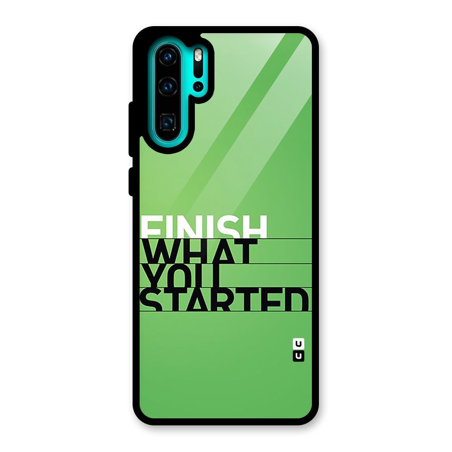 Green Finish Glass Back Case for Huawei P30 Pro
