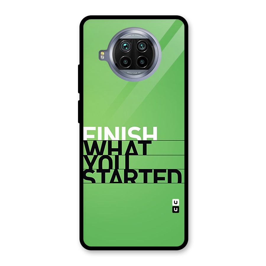 Green Finish Glass Back Case for Mi 10i