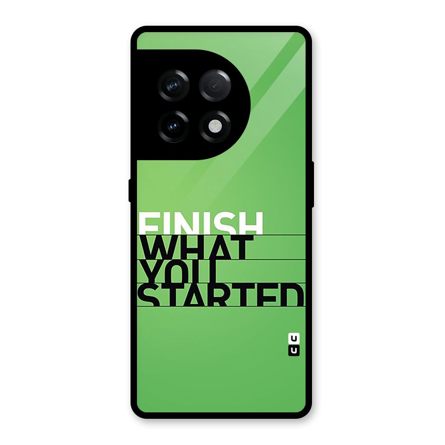 Green Finish Glass Back Case for OnePlus 11R