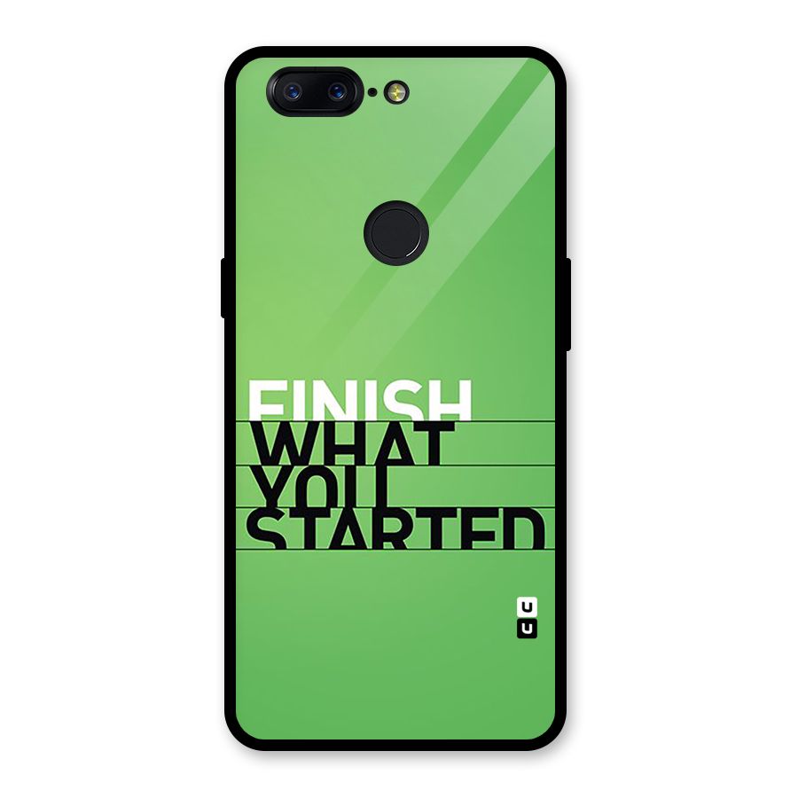 Green Finish Glass Back Case for OnePlus 5T
