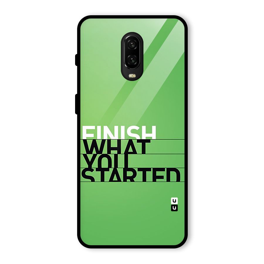 Green Finish Glass Back Case for OnePlus 6T