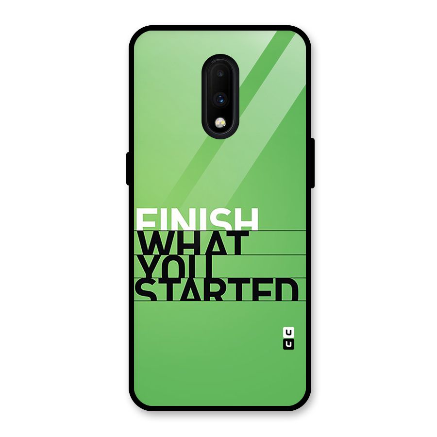 Green Finish Glass Back Case for OnePlus 7