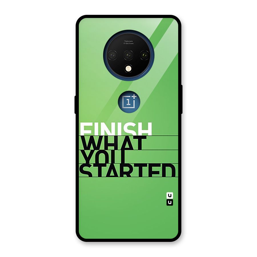 Green Finish Glass Back Case for OnePlus 7T