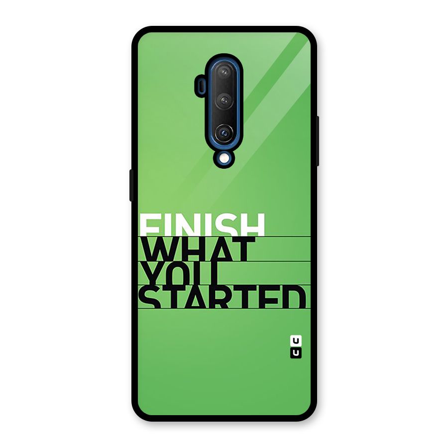 Green Finish Glass Back Case for OnePlus 7T Pro
