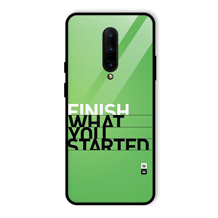 Green Finish Glass Back Case for OnePlus 7 Pro