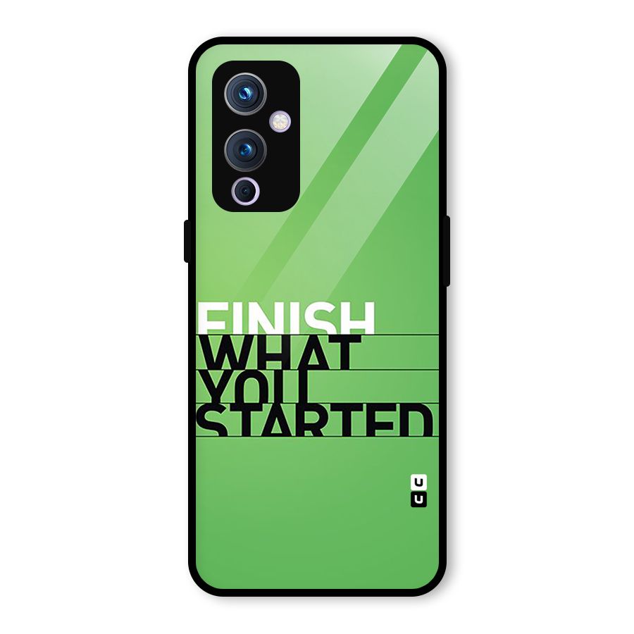 Green Finish Glass Back Case for OnePlus 9