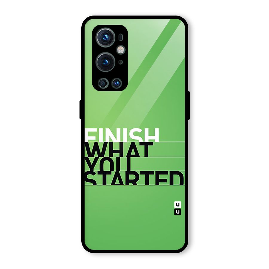 Green Finish Glass Back Case for OnePlus 9 Pro