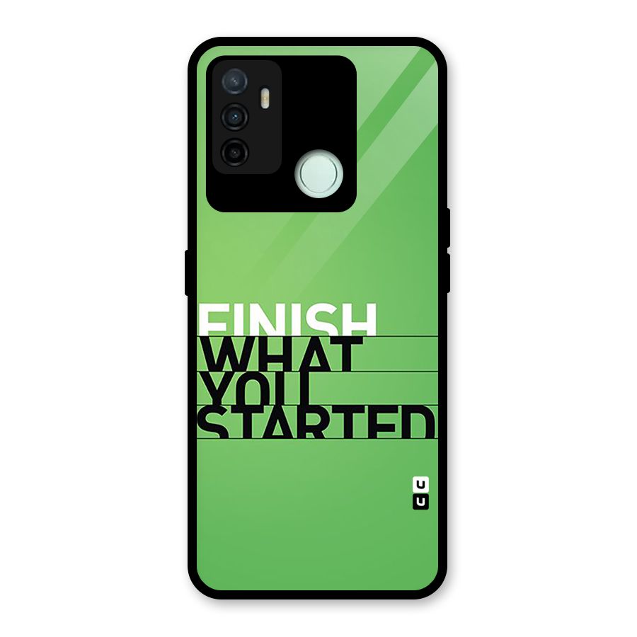 Green Finish Glass Back Case for Oppo A53
